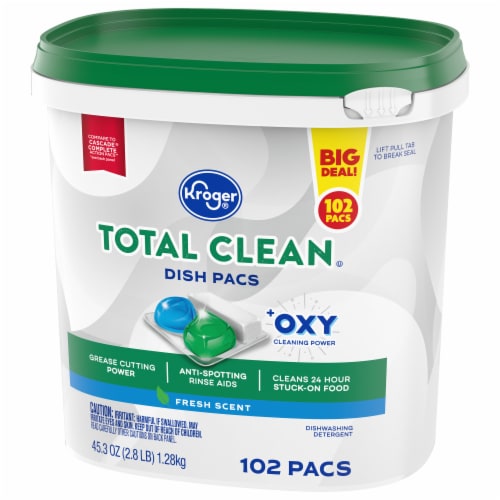 Kroger® Total Clean with Oxy Dishwasher Detergent Pods Fresh Scent BIG DEAL! Perspective: top