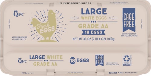 QFC Cage Free Large White Grade AA Eggs Perspective: top