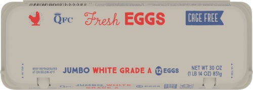 QFC Cage Free Jumbo White Eggs Perspective: top