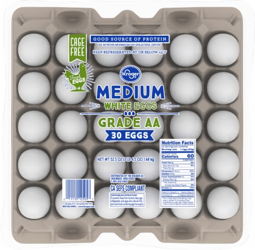 Kroger® Cage Free Medium White Grade AA Eggs Perspective: top