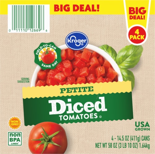 Kroger® Petite Diced Tomatoes Perspective: top