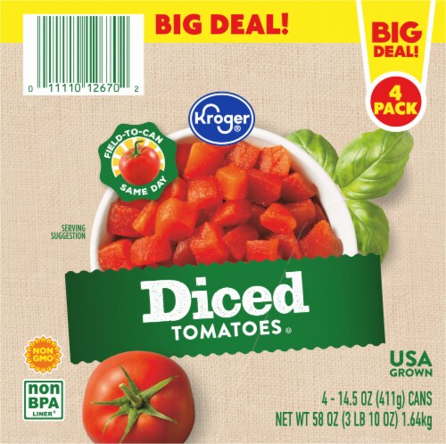 Kroger® Diced Tomatoes Perspective: top