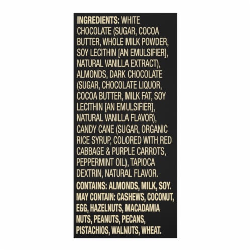 Private Selection® Candy Cane Chocolate Covered Almonds Holiday Candy Bag Perspective: top
