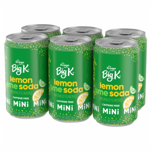 Big K® Lemon Lime Caffeine Free Mini Soda Cans Perspective: top