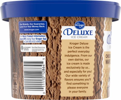Kroger® Deluxe Chocolate Malt Waffle Cone Ice Cream Tub Perspective: top