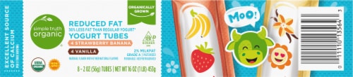 Simple Truth Organic® Strawberry Banana and Vanilla Yogurt Tubes Perspective: top