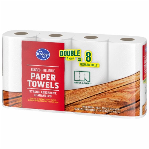 Kroger® Rugged + Reliable Paper Towels Double Rolls Perspective: top