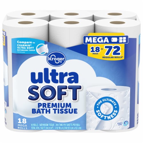 Kroger® Ultra Soft Toilet Paper Mega Roll Perspective: top