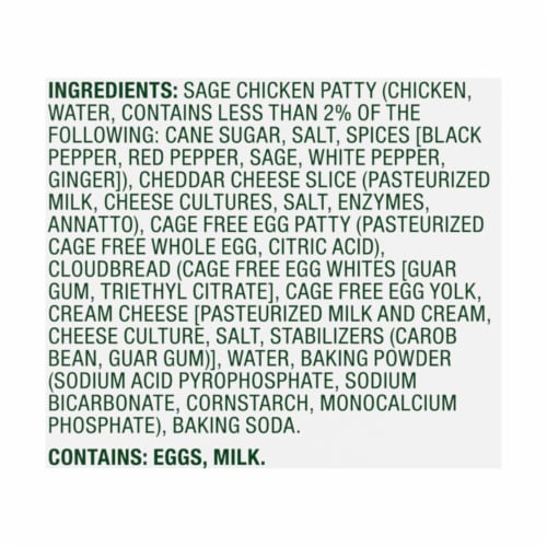 Simple Truth® Cloud'Wich® Sage Chicken Sausage Cheese & Egg Breakfast Sandwiches Perspective: top