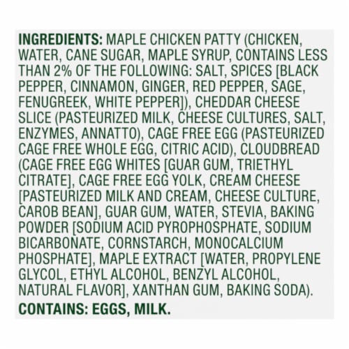 Simple Truth® Cloud'Wich® Maple Chicken Sausage Cheese & Egg Breakfast Sandwiches Perspective: top