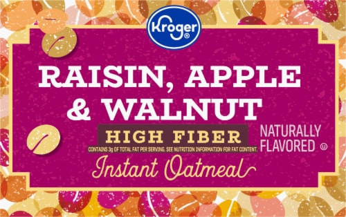 Kroger® Raisin Apple & Walnut High Fiber Instant Oatmeal Perspective: top