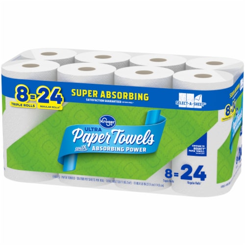 Kroger® Ultra Absorbing Power Paper Towels Triple Rolls Perspective: top