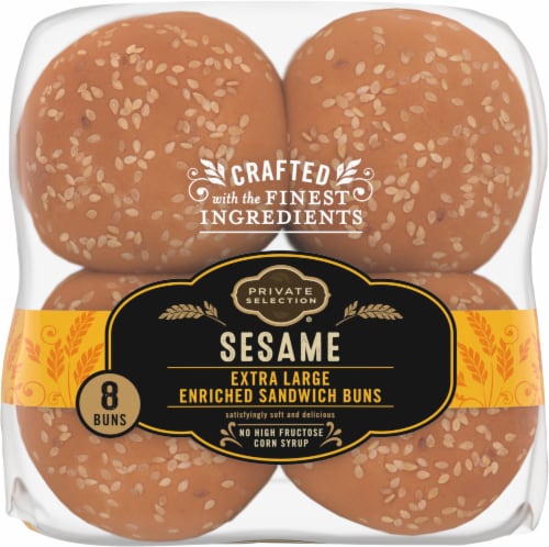 Private Selection® Sesame Extra Large Sandwich Buns Perspective: top
