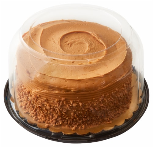 Bakery Fresh Yellow Cake with Caramel Icing Perspective: top