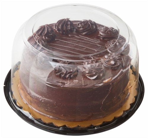 Bakery Fresh Goodness Double Layer Chocolate Fudge Iced Cake Perspective: top