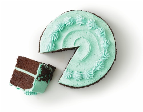 Bakery Fresh Goodness Double Layer Mint Chocolate Cake with Buttercreme Frosting Perspective: top