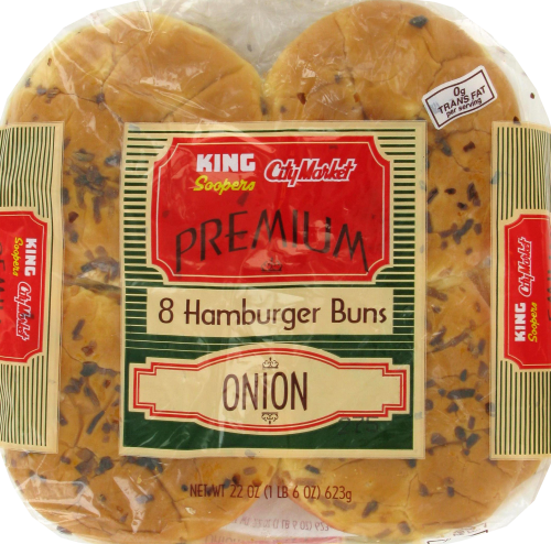 King Soopers City Market Premium Onion Hamburger Buns Perspective: top