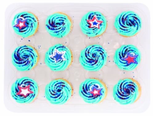 Bakery Fresh Goodness Patriotic White Cupcakes Perspective: top