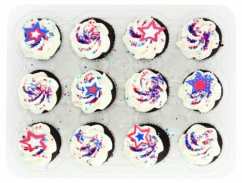 Bakery Fresh Goodness Patriotic Chocolate Cupcakes Perspective: top
