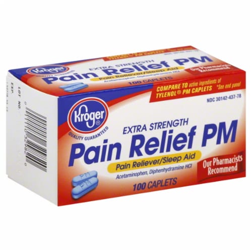 Kroger® Extra Strength Pain Relief PM Caplets Perspective: top