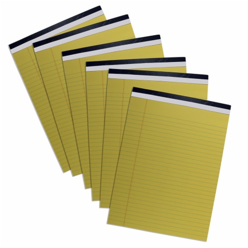 OfficeWorks Canry Legal Pad - 6 Pack - Yellow Perspective: top