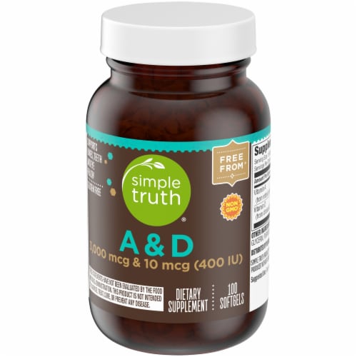 Simple Truth® Vitamin A & D Softgels Perspective: top