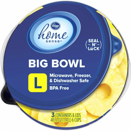 Glad Big Bowl Food Storage Containers, 48 oz - 3 pack