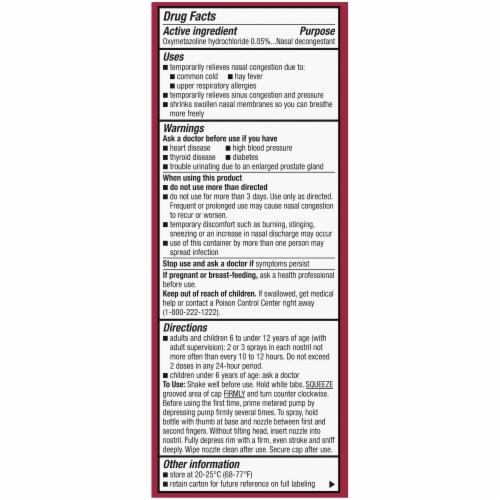 Kroger® Nasal Decongestant No Drip Nasal Spray Oxymetazoline HCl Perspective: top