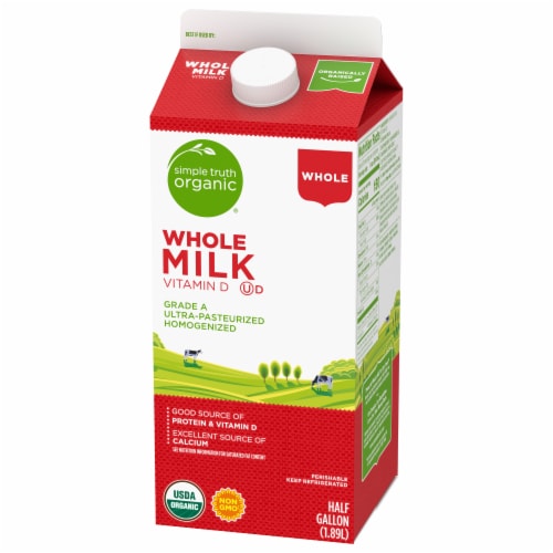 Simple Truth Organic® Vitamin D Whole Milk Half Gallon Perspective: top
