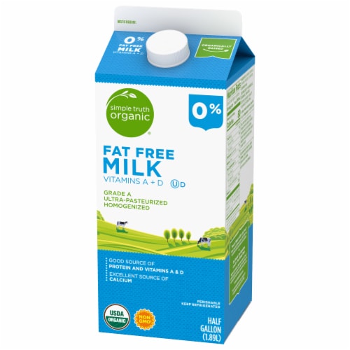 Simple Truth Organic® Skim Fat Free Milk Half Gallon Perspective: top