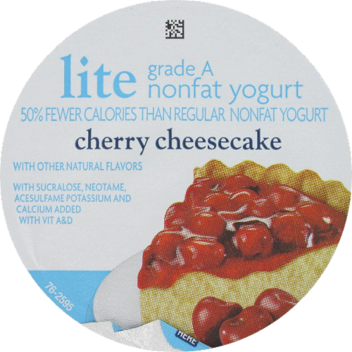 Kroger®  Lite Cherry Cheesecake Yogurt Perspective: top