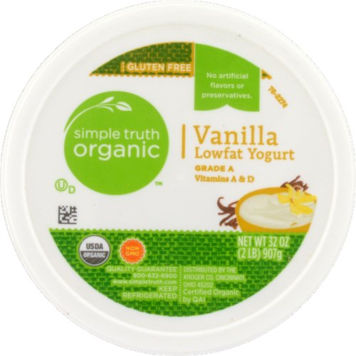 Simple Truth Organic™ Vanilla Low-fat Yogurt Perspective: top
