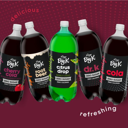 Big K® Dr. K Cola Soda Bottle Perspective: top