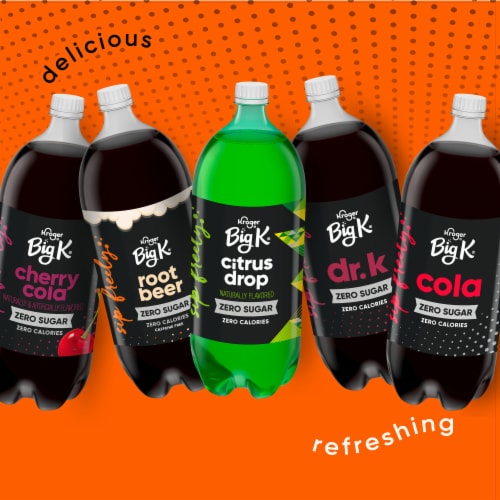 Big K® Orange Caffeine Free Soda Bottle Perspective: top