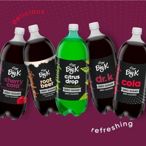 Big K® Cherry Cola Soda Bottle Perspective: top