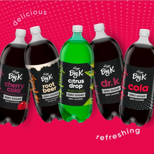 Big K® Strawberry Caffeine Free Soda Bottle Perspective: top
