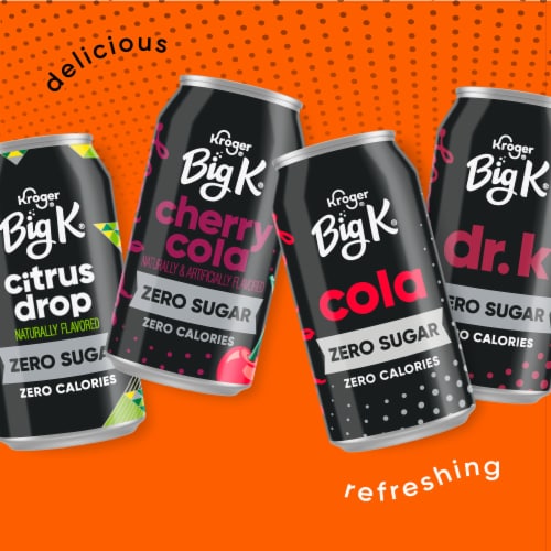 Big K® Orange Caffeine Free Soda Can Perspective: top