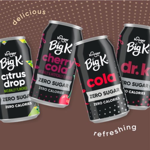Big K® Root Beer Caffeine Soda Cans Perspective: top