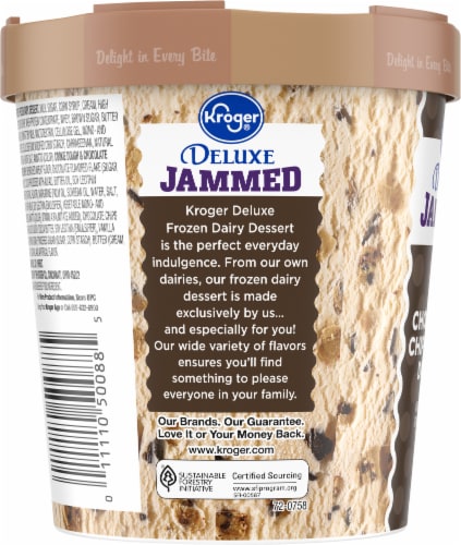 Kroger® Deluxe Jammed Chocolate Chip Cookie Dough Frozen Dairy Dessert Pint Perspective: top