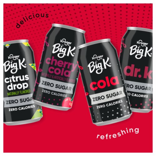 Big K® Cola Zero Sugar Soda Cans Perspective: top