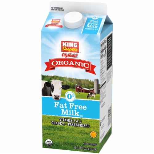 King Soopers® City Market® Organic 0% Fat Free Milk Half Gallon Perspective: top