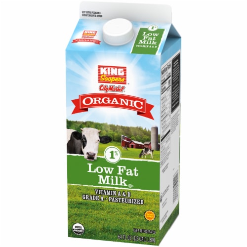 King Soopers® City Market® Organic 1% Low Fat Milk Half Gallon Perspective: top
