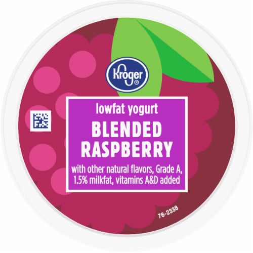 Kroger® Blended Raspberry Lowfat Yogurt Tub Perspective: top