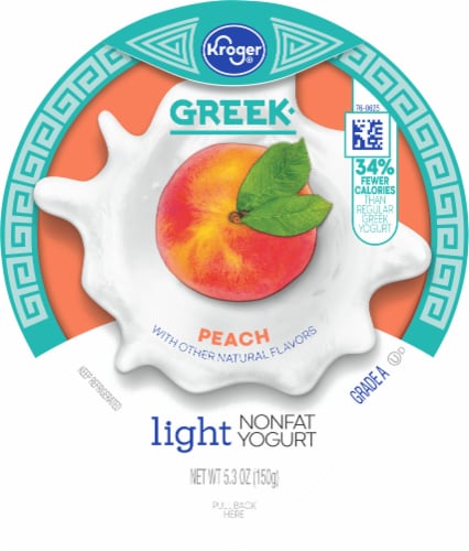 Kroger® Peach  Light Nonfat Greek Yogurt Cup Perspective: top