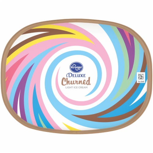 Kroger® Deluxe Churned No Sugar Added Reduced Fat Lactose Free Rocky Road Ice Cream Tub Perspective: top