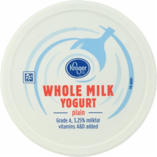 Kroger Plain Whole Milk Yogurt Tub Perspective: top
