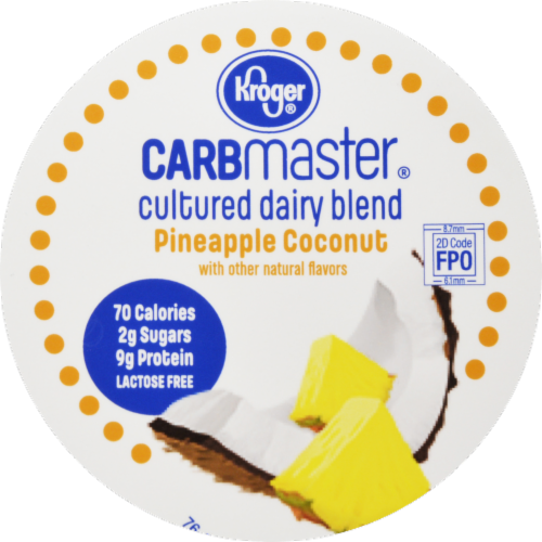 Kroger Carbmaster Pineapple Coconut Lowfat Yogurt Cup Perspective: top
