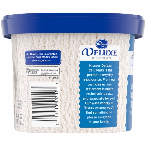 Kroger® Deluxe Artisan Vanilla Bean Ice Cream Tub Perspective: top