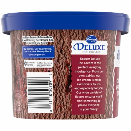Kroger® Deluxe Chocolate Cherry Nut Truffle Ice Cream Tub Perspective: top