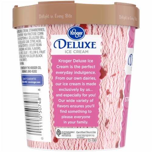 Kroger® Deluxe Strawberry Ice Cream Pint Perspective: top